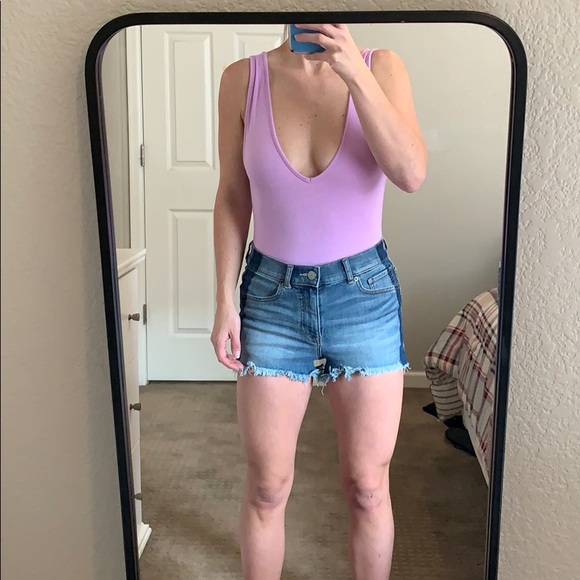 Express x Rocky Barnes Lavender Bodysuit - Picture 2 of 7